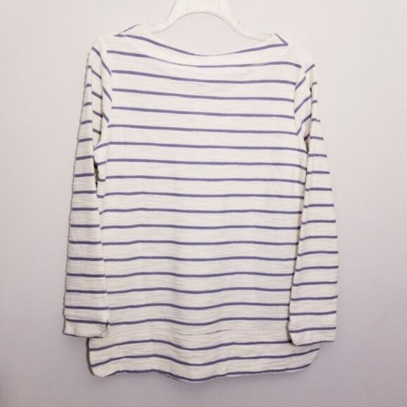 PER SE Lace-Up High Low Tunic New England Style Beach Hamptons Nautical Size M - Picture 2 of 5